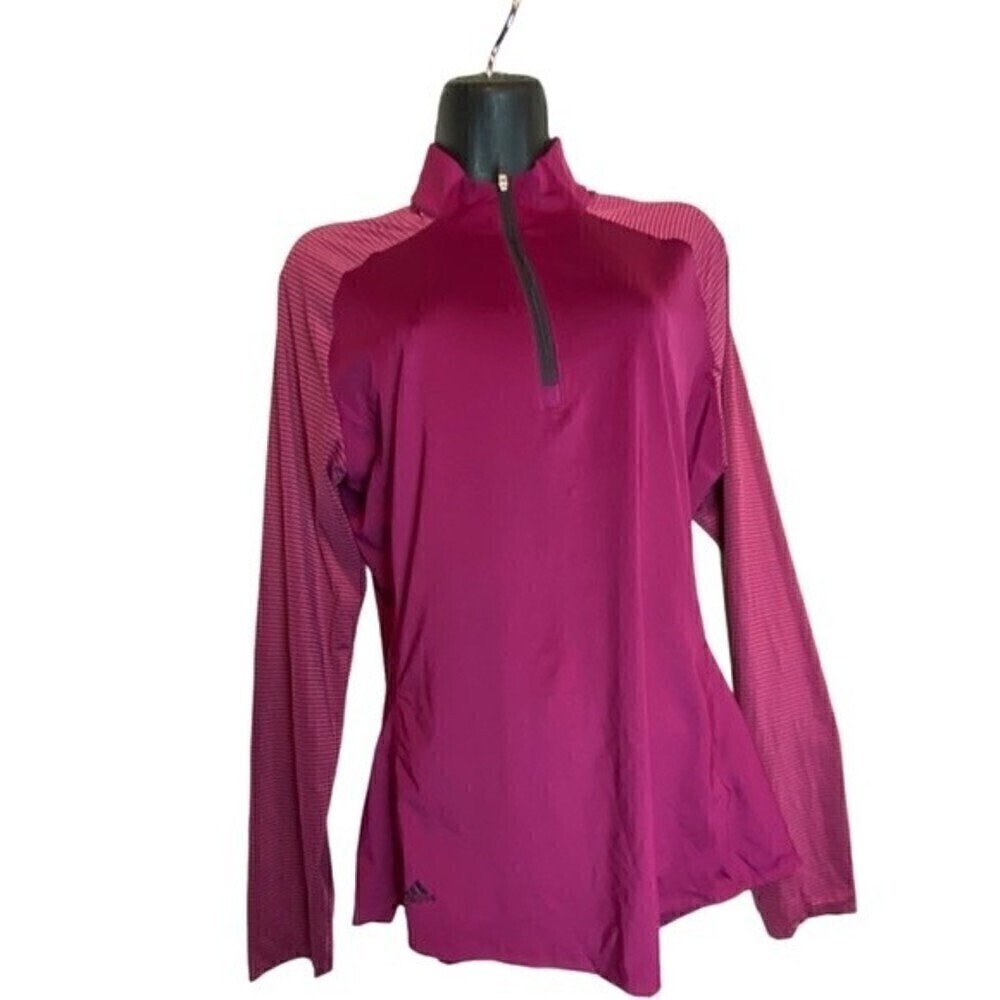 Adidas Women's 1/2 Zip Pullover Dragonfruit Fuscia Size Medium